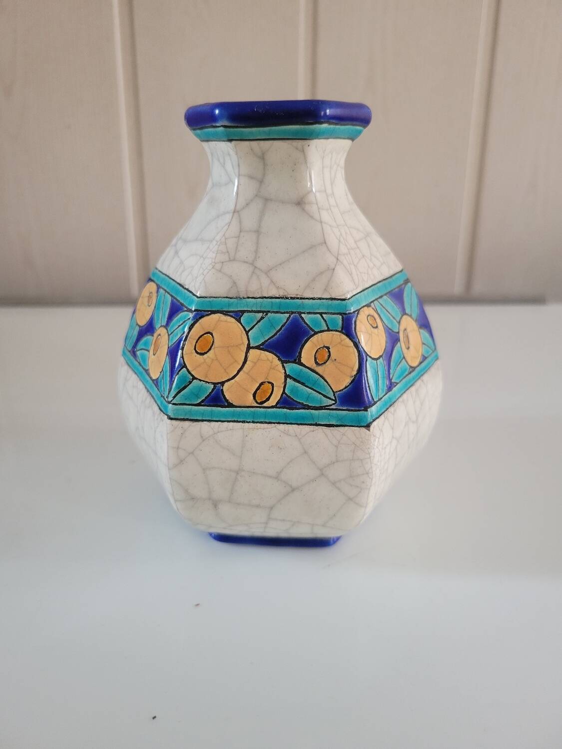 Art Deco ceramic vase from Longwy