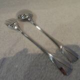 silver plated stew spoon and fork, Christofle Atlantide