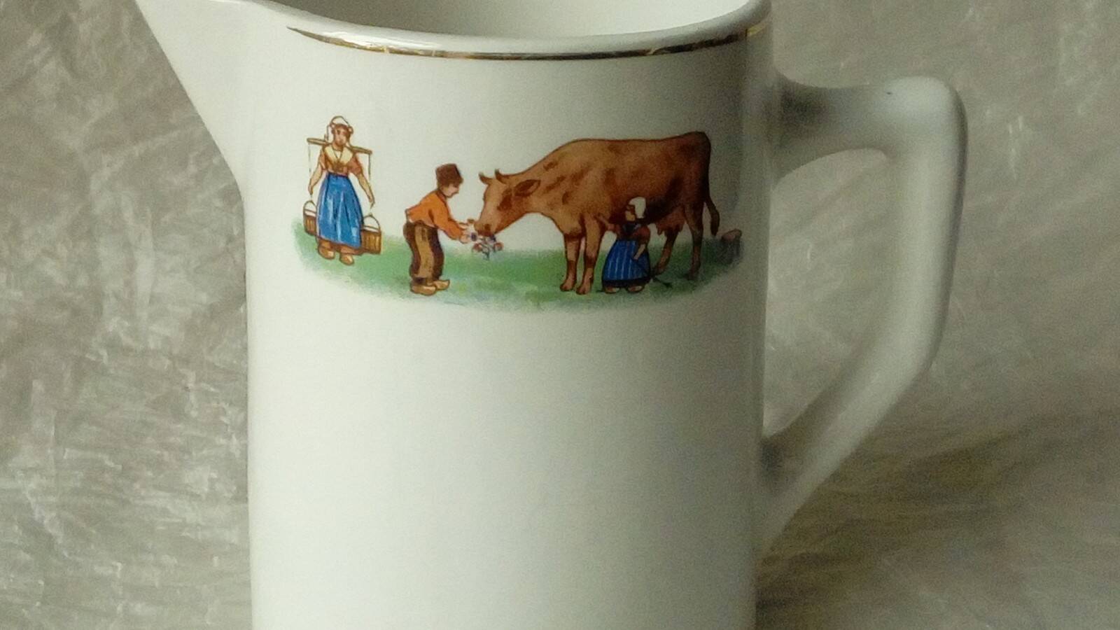 Milk jug/pitcher in earthenware, the milkmaid