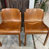 Set of 2 Mito Scandinavian style chairs by Carlo Bartoli for Tisettanta vintage