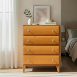 Vintage 4-drawer chest of drawers in waxed wood