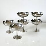 Set of 6 stainless steel ice cream and sorbet bowls on a stand - Remy Letang