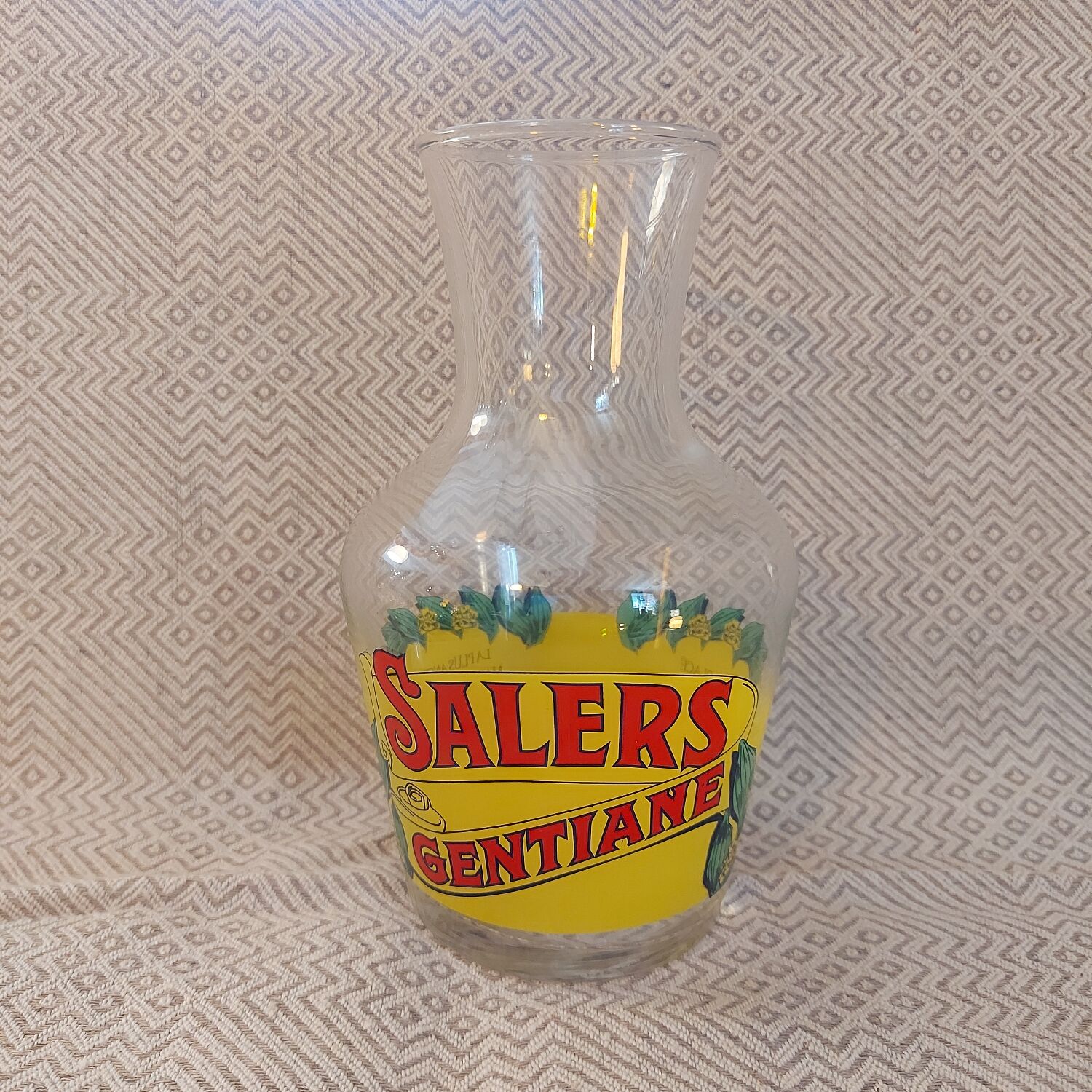 Vintage water decanter Salers Auvergne Cantal Gentian