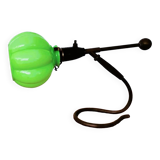 Lampe de table articulée moderniste en verre et laiton à boîtier vert