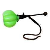 Lampe de table articulée moderniste en verre et laiton à boîtier vert