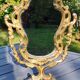 Pivoting Psyche Makeup Mirror. Baroque/Rocaille Style. Bronze. Dim 31 x 20 cm