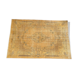 Tapis Oushak jaune 6x9 tapis vintage, tapis surteint jaune, tapis pour vivre MOON.147