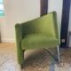 Erling Revheim, Fauteuil modèle "Spiral" en métal tubulaire chromé et tissu vert