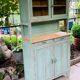 Parisian buffet patine celadon green and bluish grey