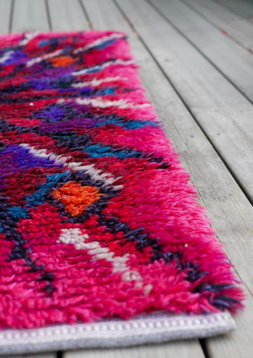Swedish Tibetan Rya rug with flower by Jagarz for Rya