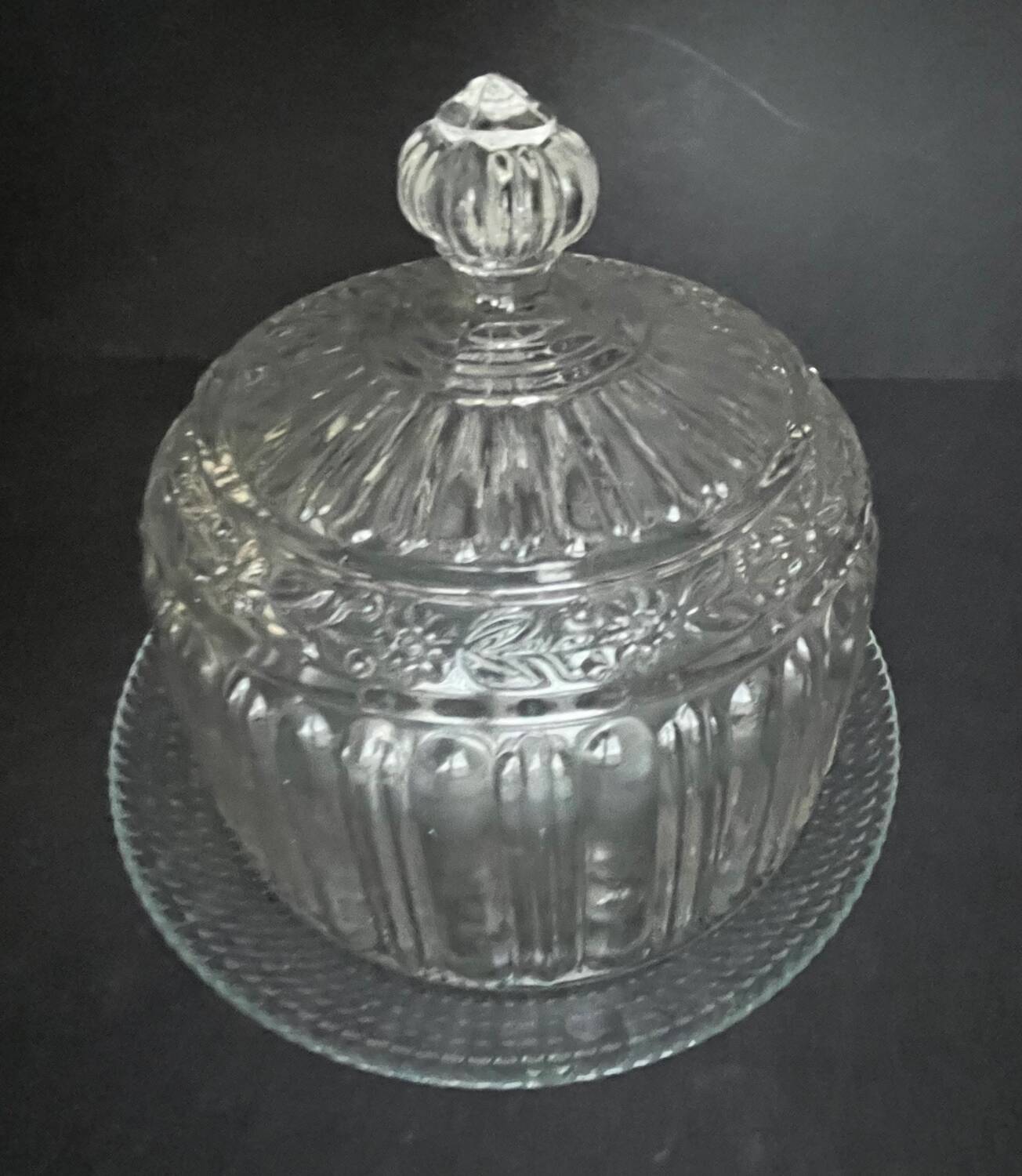 Vintage molded glass bell jar