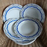 6 antique soup plates from Digoin and Sarreguemines