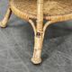 Ensemble de salon en rotin et osier italien des années 1950, quatre fauteuils et une table.