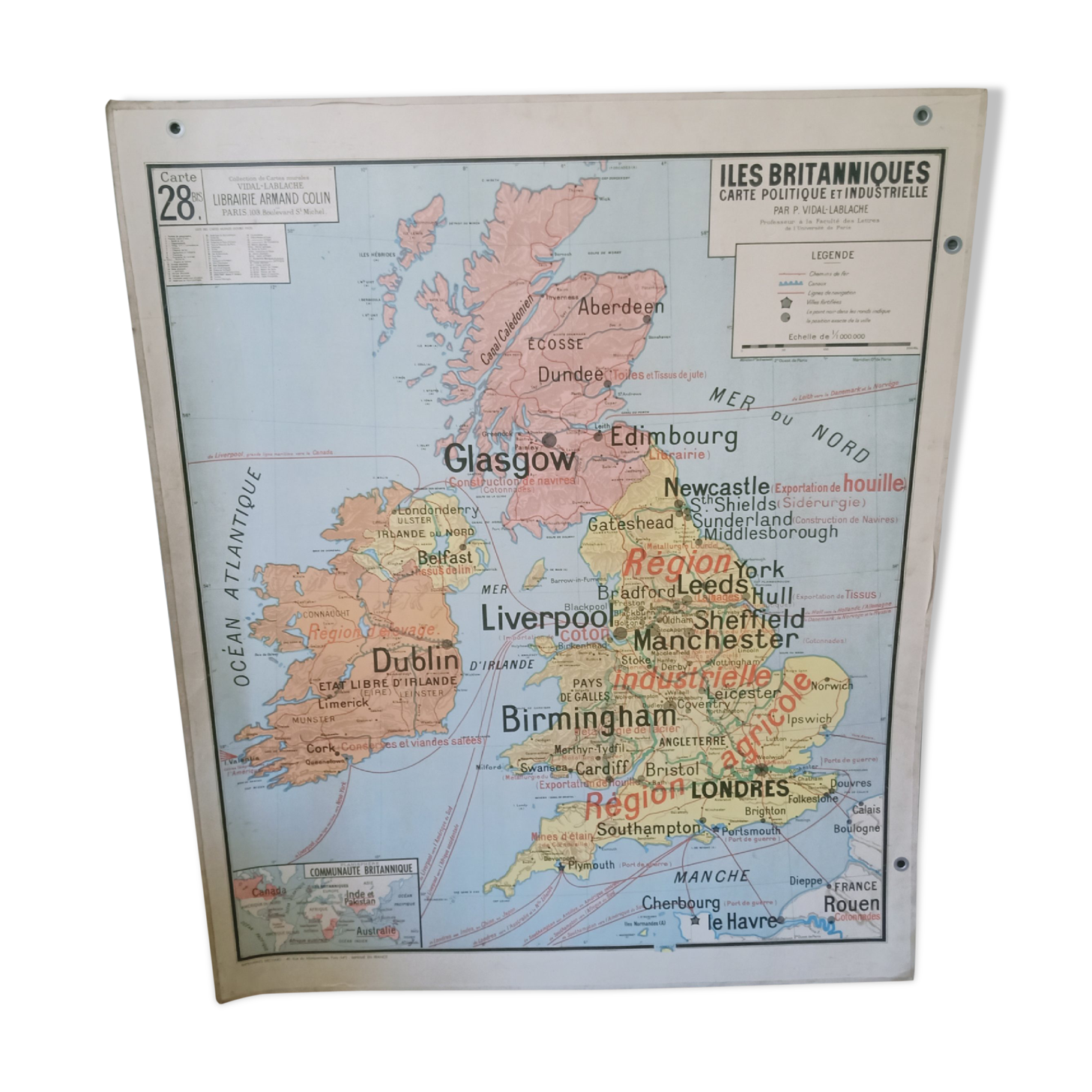 Vidal Lablache School Card, British Isles, No. 28.