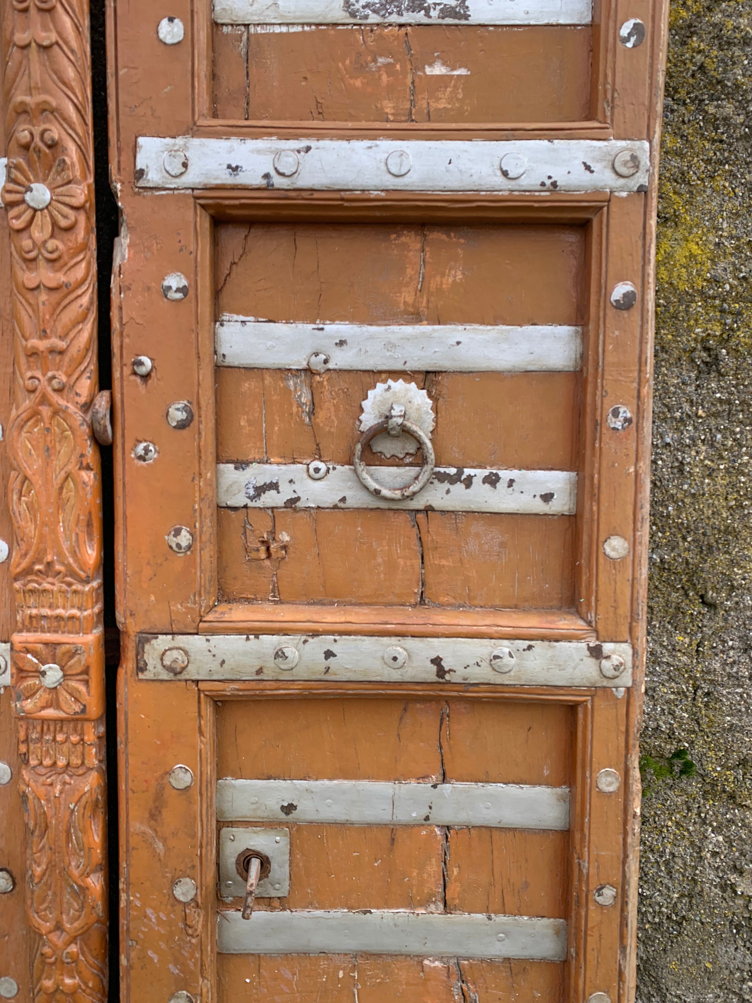 Pair of ancient Indian wooden doors