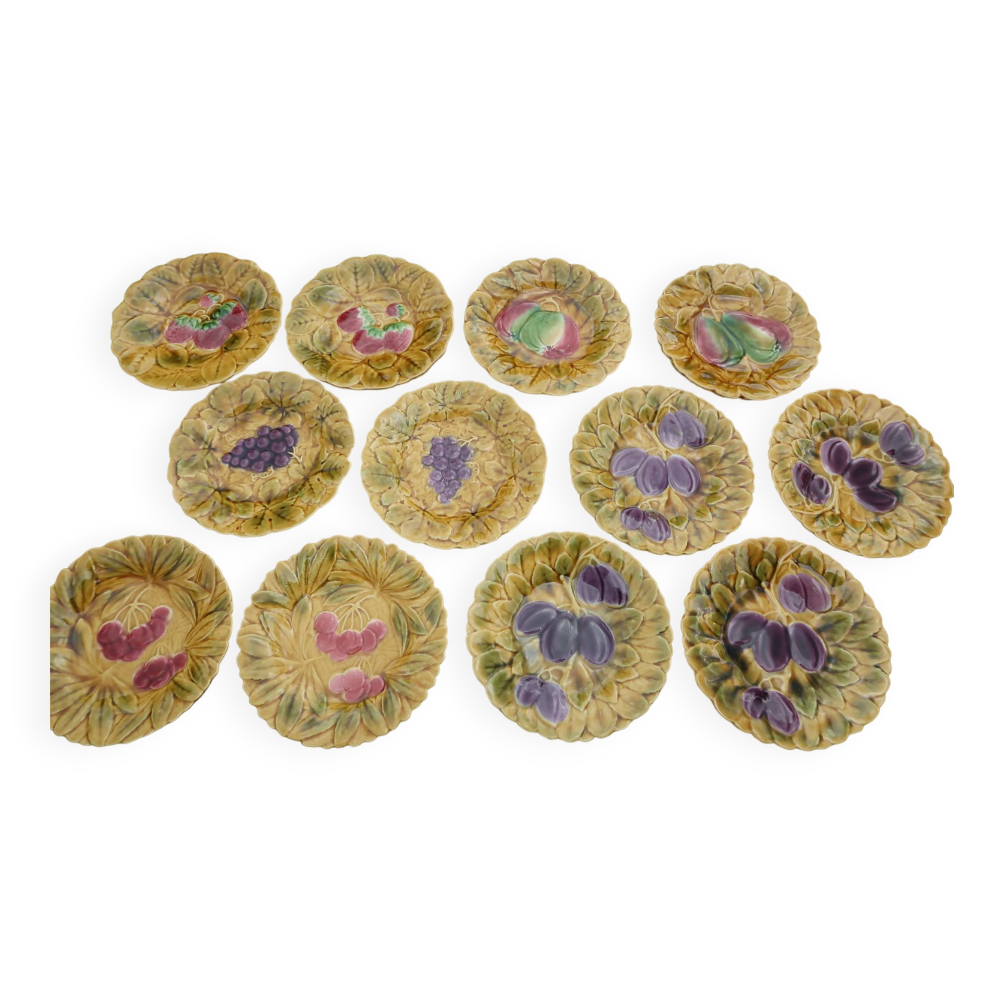 12 sarreguemine fruit plates