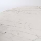 Neon High Table in mahogany lacquered cherrywood and Carrara marble