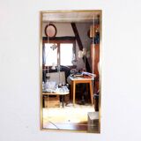 Vintage mirror engraved brass frame - 80x40cm