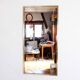 Vintage mirror engraved brass frame - 80x40cm