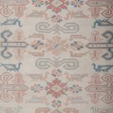 Vintage turkish kars rug with romantic mid-century modern style 5'8" x 8'6"