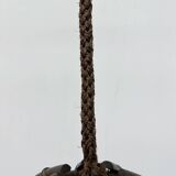 Vintage rattan and webbing hanging lamp 1970s retro