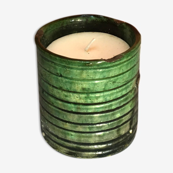 Candle placed in terracotta pottery