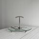 Glass and silver metal cheese board