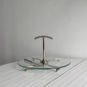 Glass and silver metal cheese board