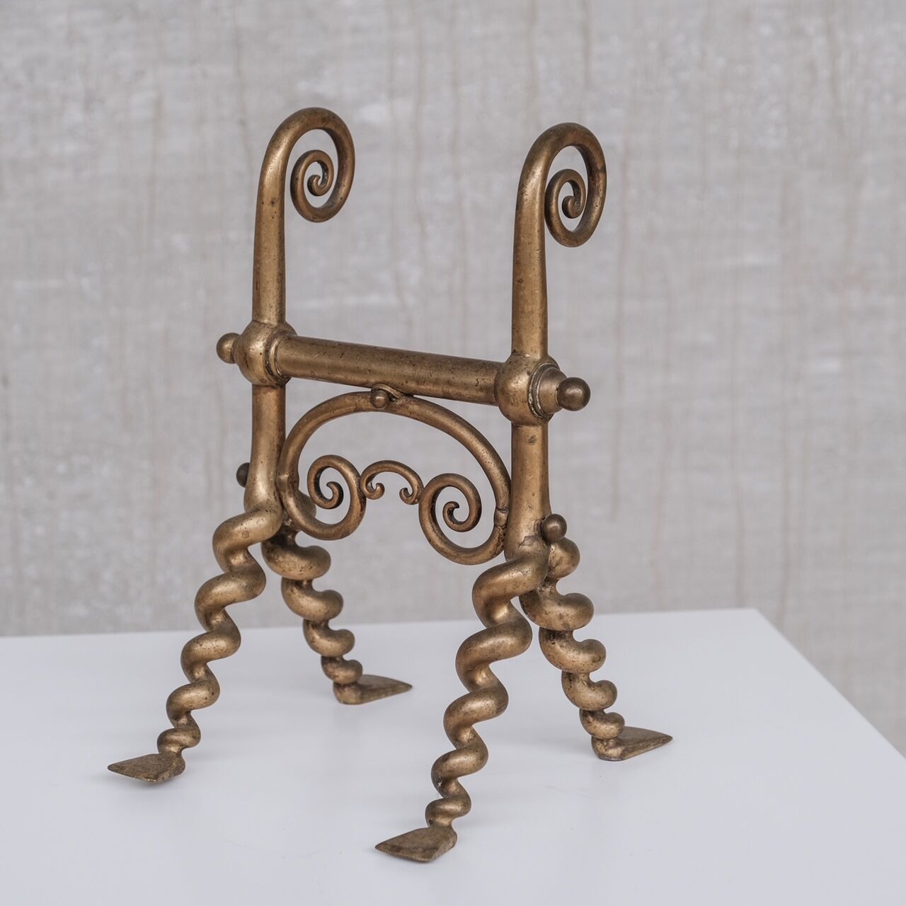 2 brass antique fire dogs