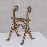 2 brass antique fire dogs