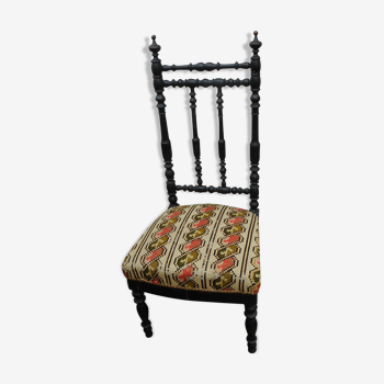 Chair Napoleon III, black turned wood