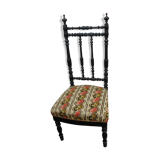 Chair Napoleon III, black turned wood
