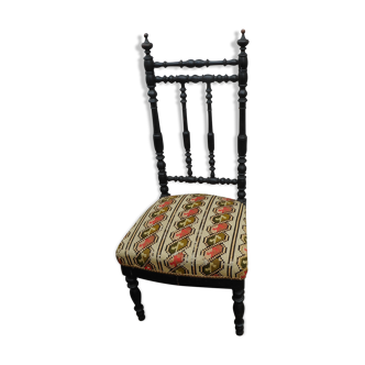 Chair Napoleon III, black turned wood