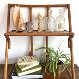 70s rattan wall shelf