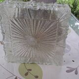 Vintage ceiling light in molded pressed glass.