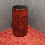 Red ceramic vase