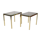 Pair of gilded metal side tables
