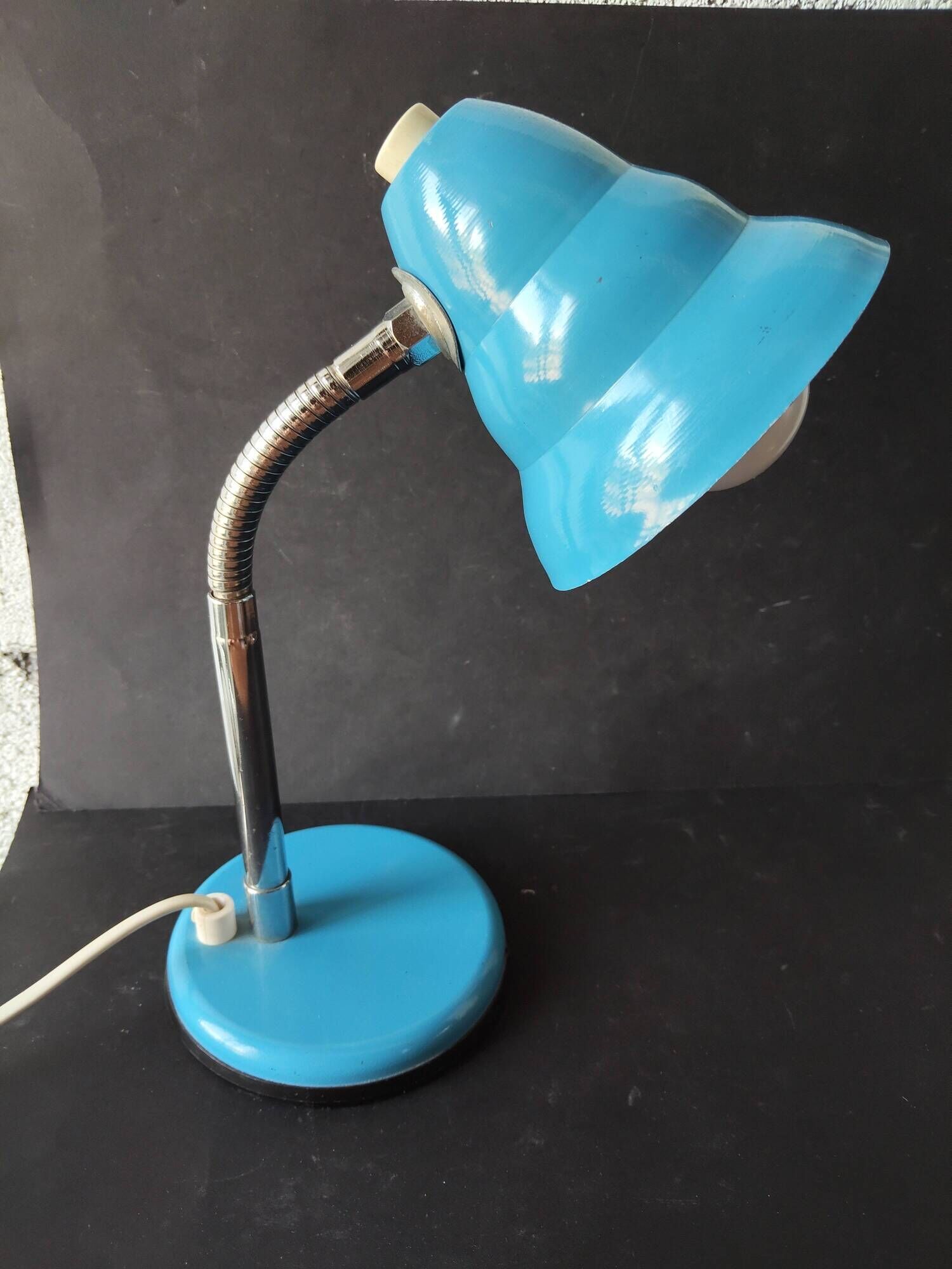 Vintage French desk lamp in blue lacquered metal – 1970s