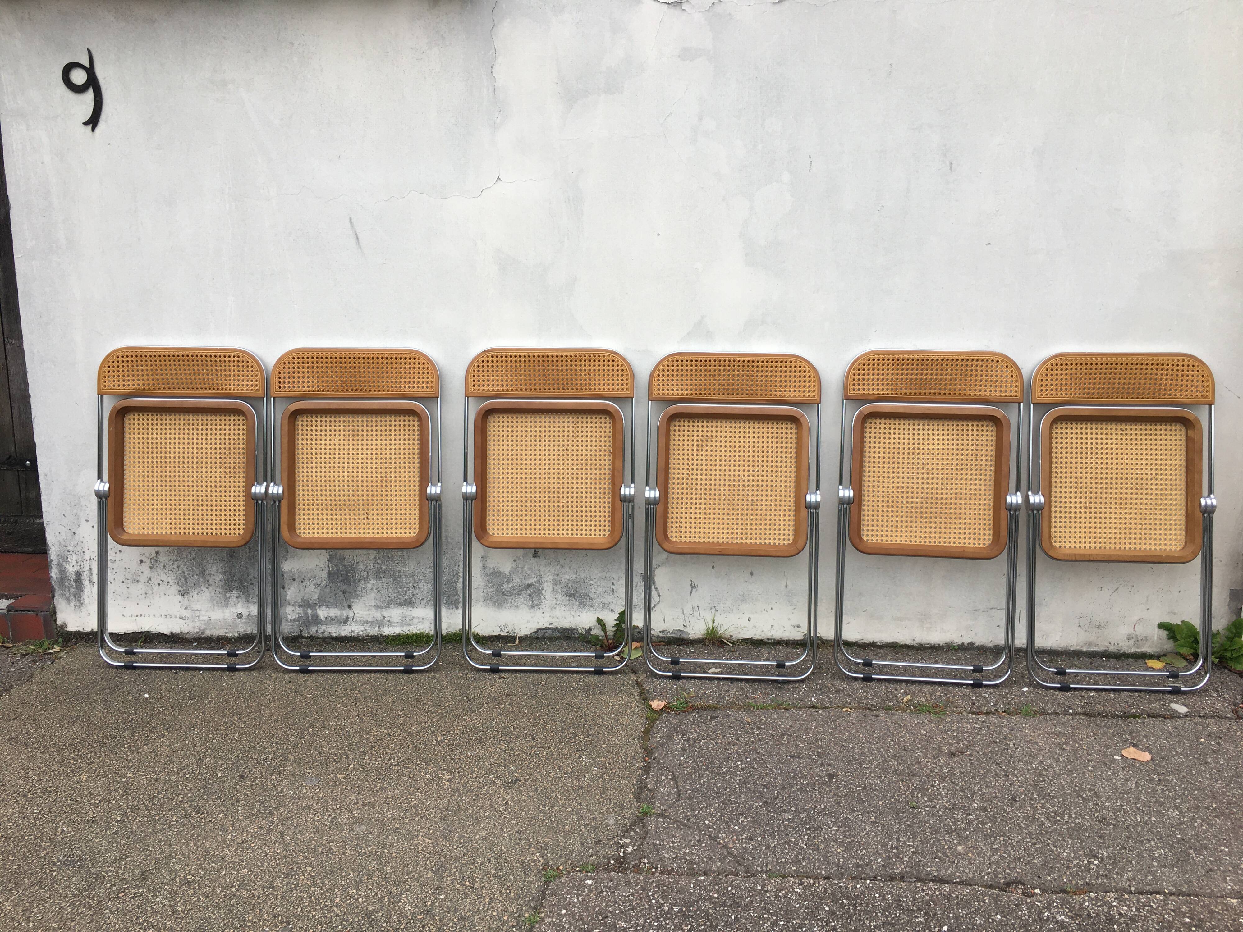 6 plia chairs by Giancarlo Piretti, Castelli circa 1967