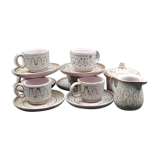 Earthenware coffee service signed Jean Austruy Vallauris around 1970 - Cups - saucers - milk pot