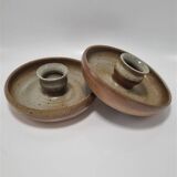 Pair of stoneware candlesticks