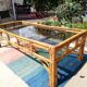 Table basse rotin et verre
