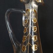 Enamelled glass ewer decanter gold decoration numbered early twentieth art nouveau