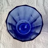 8 vintage aperitif glasses in cobalt blue coloured glass from Portugal.