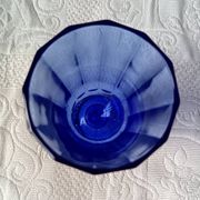 8 vintage aperitif glasses in cobalt blue coloured glass from Portugal.