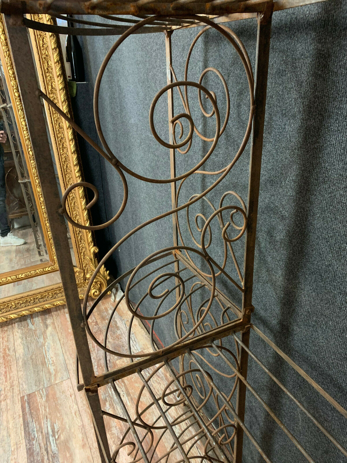 Iron art nouveau vintage baker's shelf