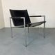 Fauteuil de salon moderne en cuir noir par Martin Visser pour T Spectrum, années 1960
