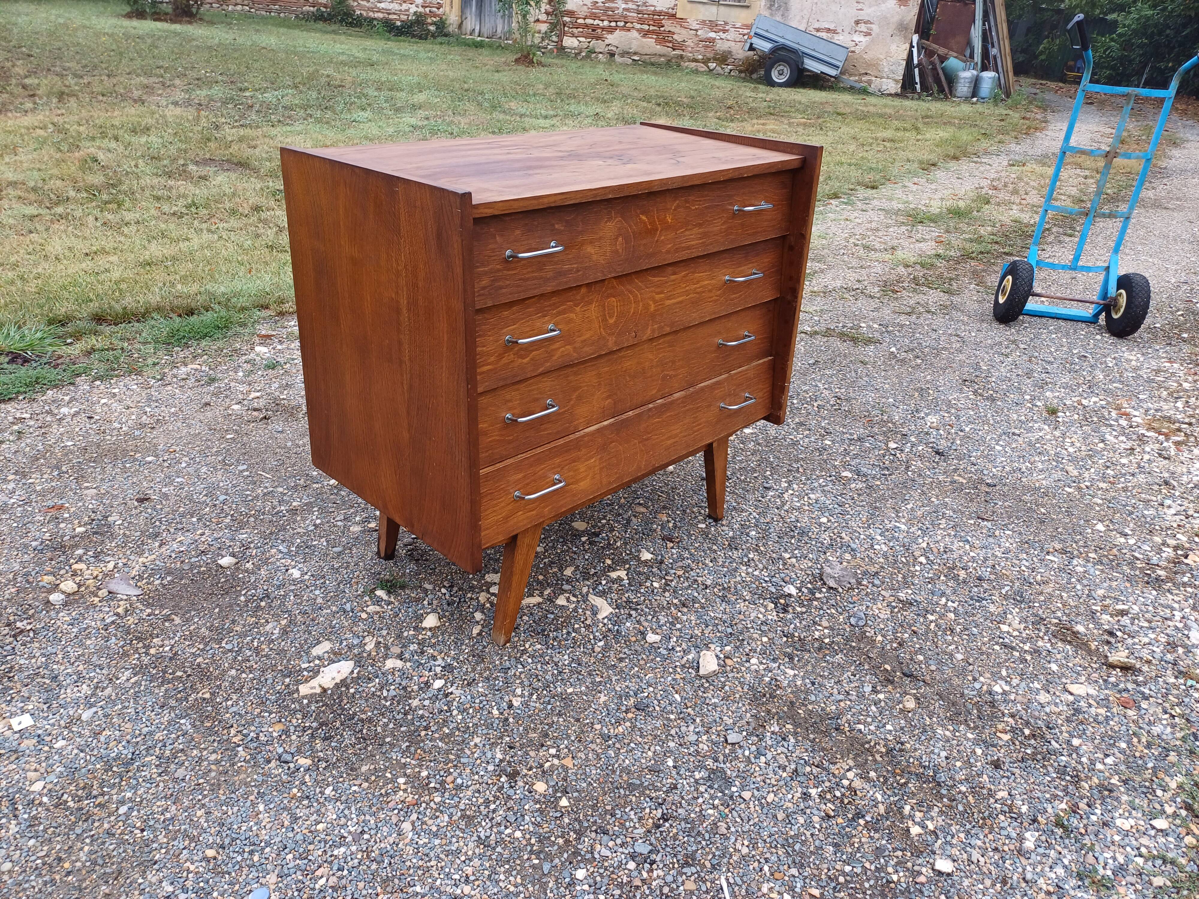 Vintage 50s Chest of Drawers with Compass Legs