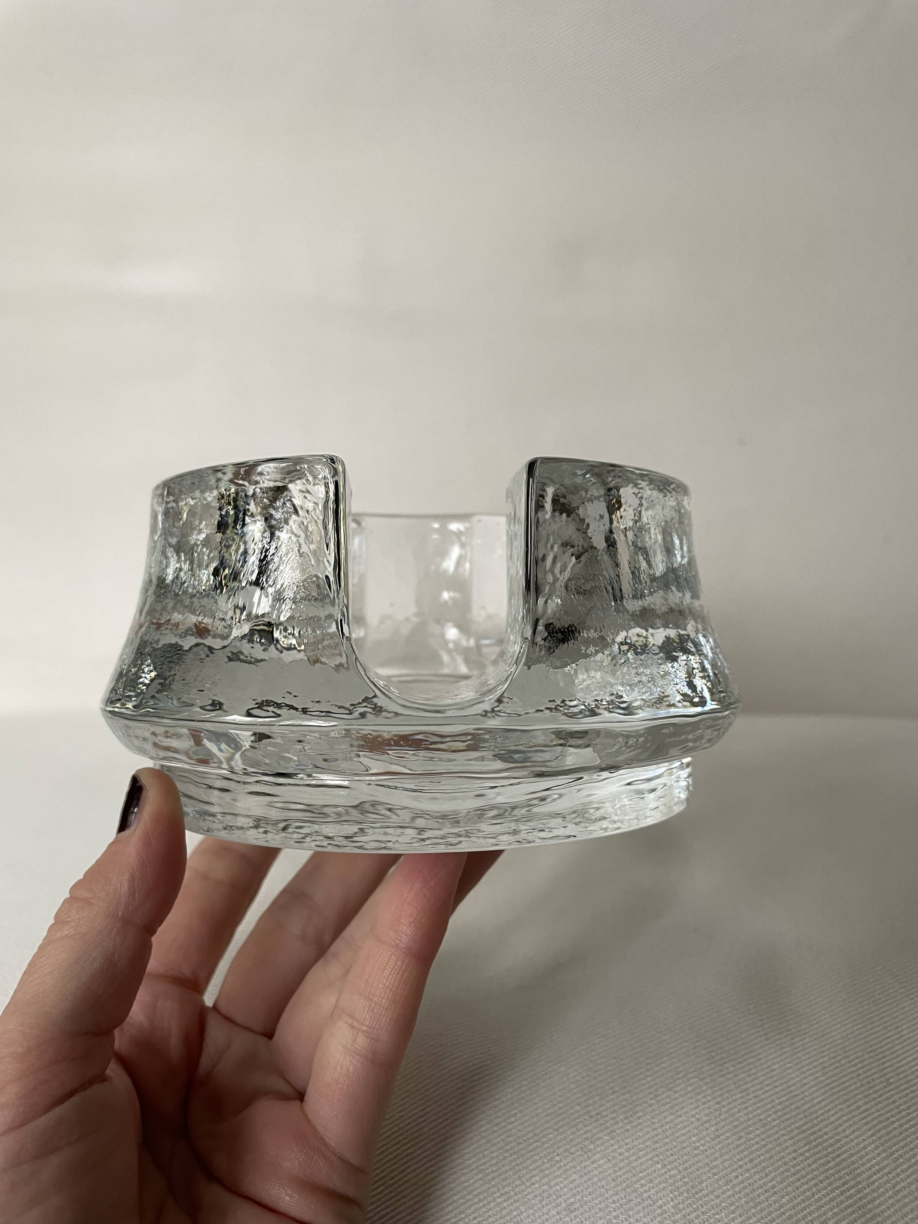 Bougeoir en cristal de verre lourd, chauffe-assiette