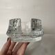 Bougeoir en cristal de verre lourd, chauffe-assiette